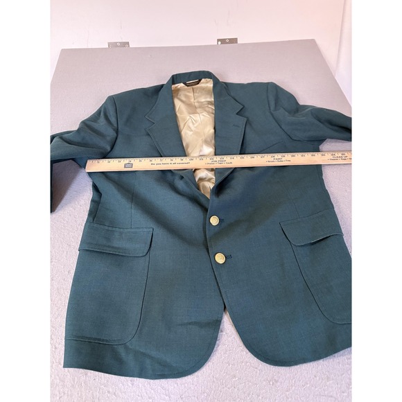 Sutter & Grant Blazer Mens 46 Green Gold Crest Two Button USA Sport Coat - Picture 7 of 11